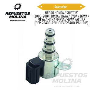 Solenoide NEGRO HONDA / SHIFT “B” (2000-2004) BMXA / BAYA / BYBA / B7WA / MFYA / MGHA /MGSA /M7WA /ACURA (OEM 28400-P6H-003 / 28400-P6H-013)