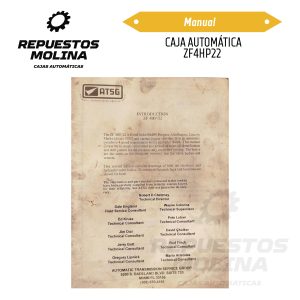 Manual CAJA AUTOMÁTICA ZF4HP22