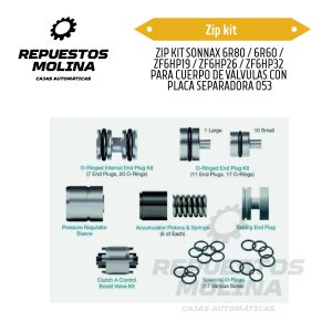 Zip kit ZIP KIT SONNAX 6R80 / 6R60 / ZF6HP19 / ZF6HP26 / ZF6HP32  PARA CUERPO DE VÁLVULAS CON  PLACA SEPARADORA 053