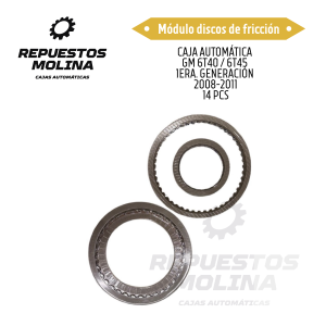 Módulo discos de fricción CAJA AUTOMÁTICA  GM 6T40 / 6T45  1ERA. GENERACIÓN  2008-2011 14 PCS